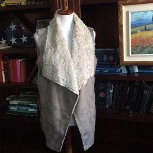 Saks 5th Avenue Faux Fur Lined Suede Vest